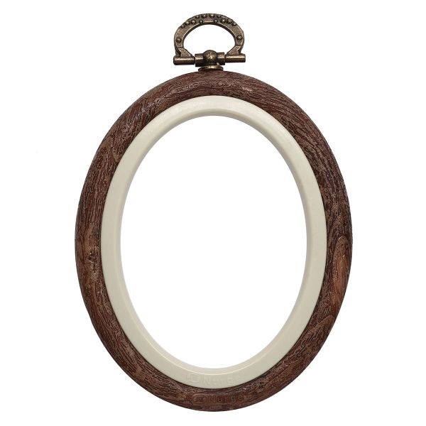 Пяльца-рамка пластиковые под дерево 8,5х10,5см, овал, Nurge, 230-6