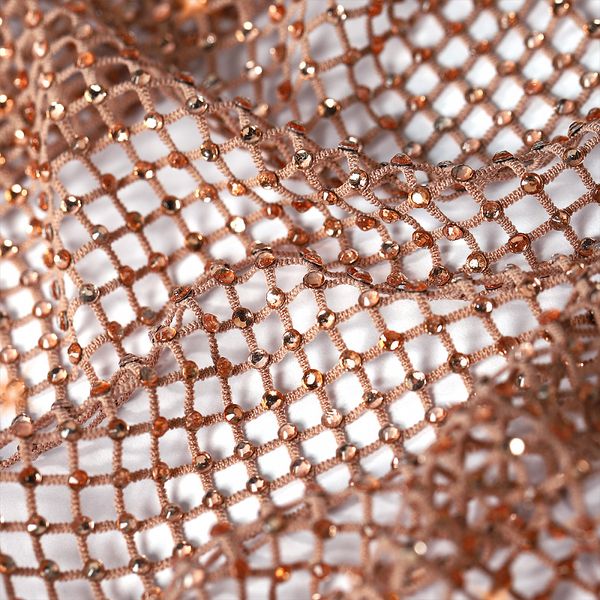 Сетка бельевая со стразами 100 г/м², шир.140 см / 13.71 метра, 2025 цв.68 бежевый /2025.68/