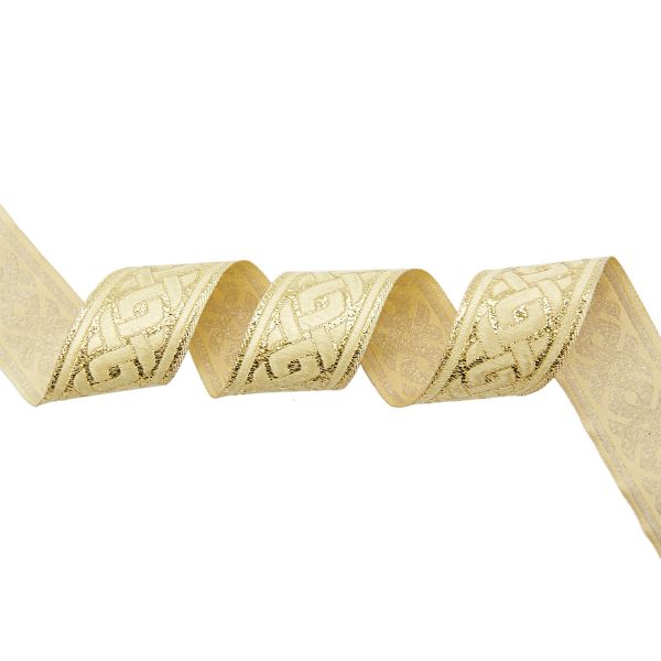 Тесьма металлизированная 35мм / 10м (золото), 35069