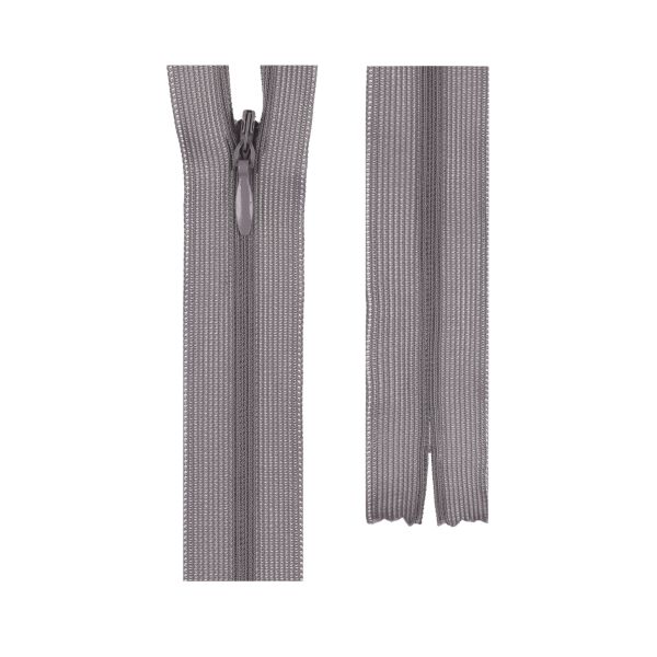 Молния потайная (скрытая) Т3 (3 мм) 1 зам., н/раз., 20 см, пластик, 327 мышиный, G013P Gamma, 10 шт