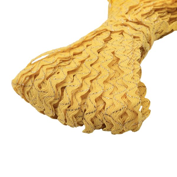 Тесьма вьюнчик с метанитью, 5 мм / 20 м (желтый), С3584