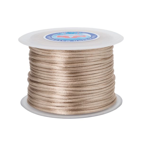 Шнур атласный корсетный ⌀2.0 мм / 50 метров, 3124 бежевый светлый