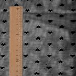 Сетка бельевая эластичная 55 г/м², шир.150 см / 24 кг (1кг-12,5м), Сердечки, цв.черный /OLG015.170/