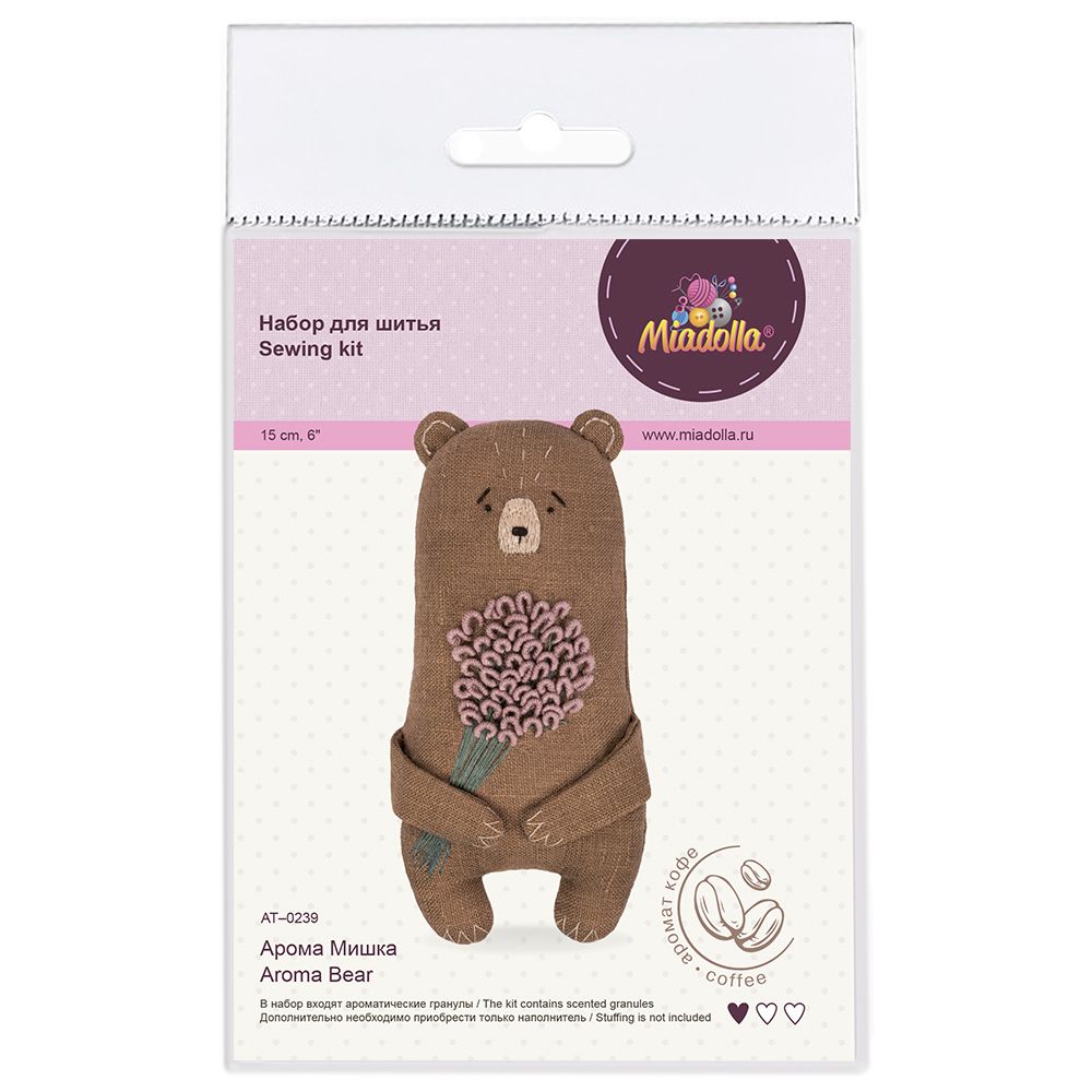 Набор для шитья игрушки Арома Мишка 15 см, Miadolla AT-0239