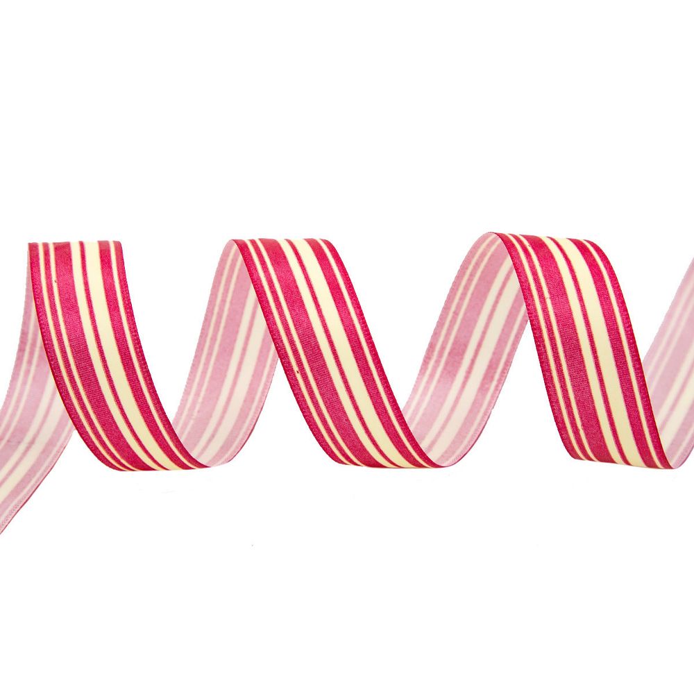 Лента атласная с рисунком 25.0 мм / 22.5±1 метров, Горизонталь, красный, Globus