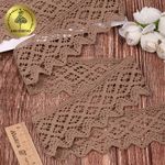 Кружево вязаное (тесьма) 50 мм / 3 метра, хлопок, TBY.1003, F294 капучино