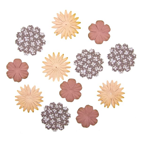 Лепестки бумажные d 6 см/6 см/4,5 см, упак. 12 шт, Астра, микс