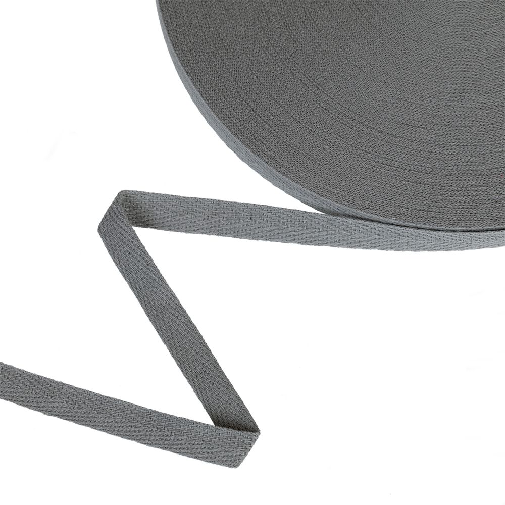 Тесьма (лента) киперная (100% х/б) 10 мм / 50 метров, серый/grey, Gamma TCT-10