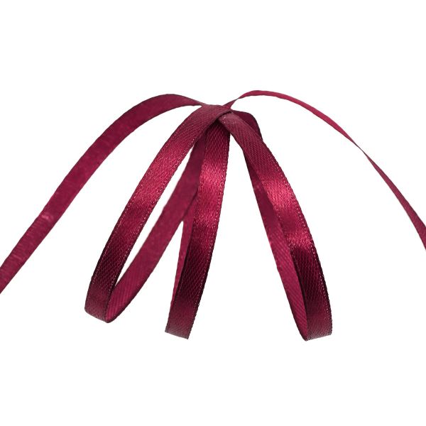 Лента атласная 1-сторонняя 6.0 мм / 22.86±1 метров, 030 т. бордовый, Globus