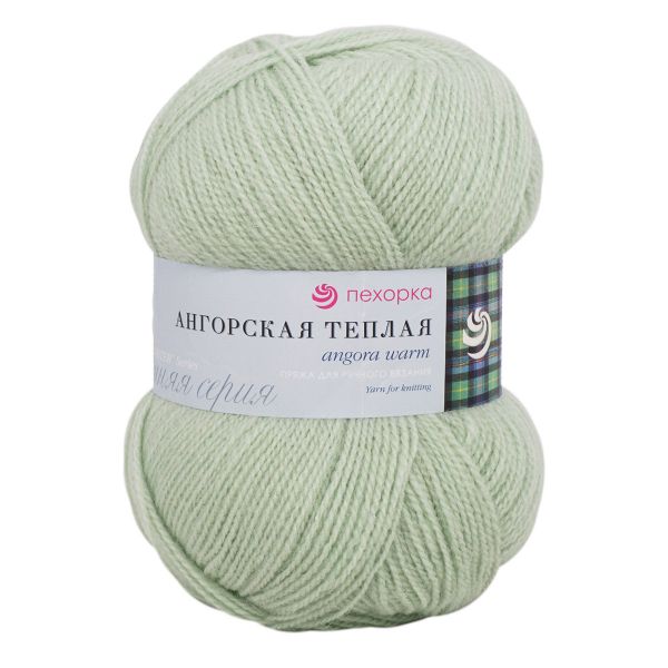 Пряжа Пехорка Ангорская теплая / уп.5 мот. по 100 г, 480 м, 09-Зеленое яблоко