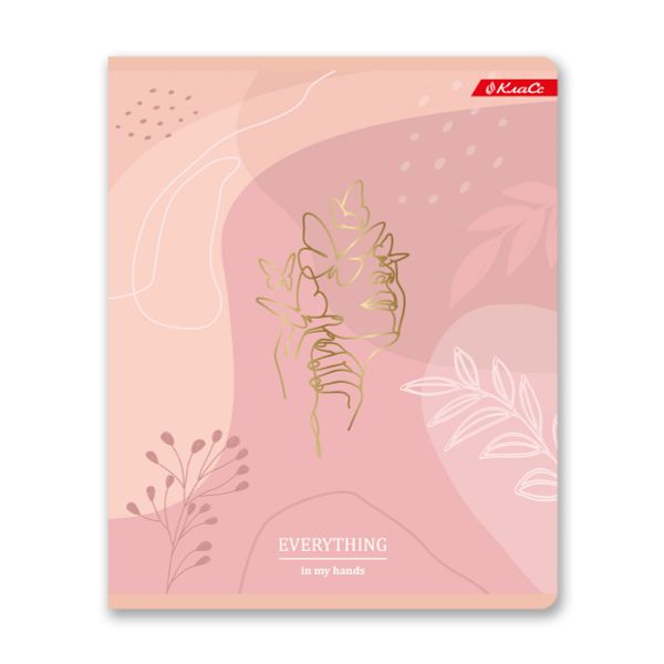 Тетрадь ученическая общая, тиснение фольгой, A5+ 96 л. на скобе, белизна 100%, 5 шт, клетка, 000342 Романтика, Светоч 96ТСК5_6_3_1