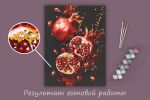 Картина по номерам Фрея PNB/PMB-279, Сочные гранаты, (эффект черного холста с краской-металлик) 40х30 см