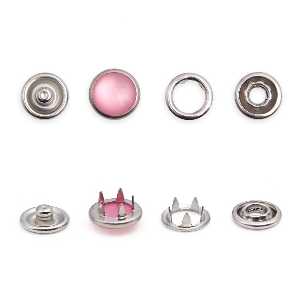 Кнопка рубашечная (джерси) жемчужинка ⌀9.5 мм, ≈1440 шт, МЕТАЛЛ, акрил, 133 розовый, NEW STAR