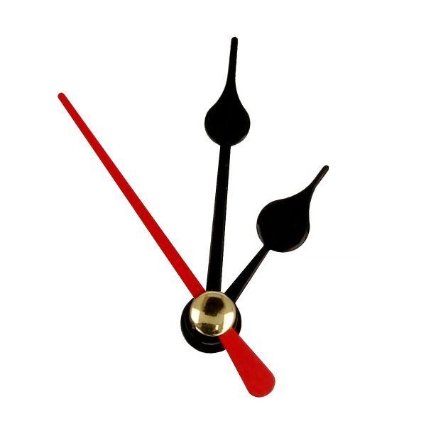 Стрелки для часовых механизмов (часовая/минутная/секундная) ЧМС, 5 шт, 24/34/37 мм, ( черный/красный)