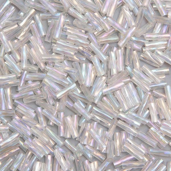 Стеклярус Astra&Craft 5 мм, 150 г (10х15 г), цв. М-161Т белый/прозр.(крученый)