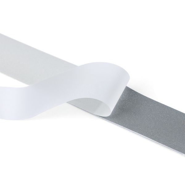 Лента светоотражающая (катафотная) эластичная [cpl:420], 25 мм / 25 метров, 92% п/э, 8% спандекс, серебро, Gamma JF9600