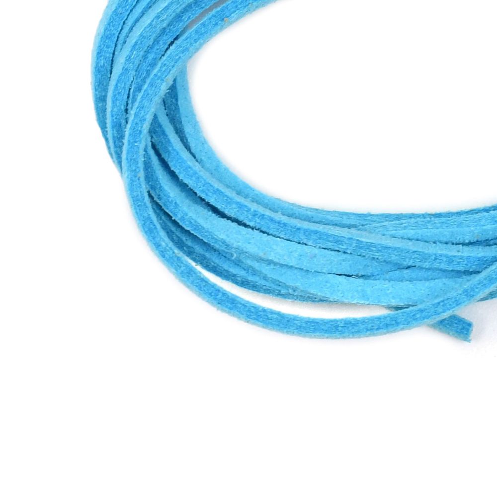 Шнур замша искусственная ⌀3.0 мм / 1 метр, 077 голубой