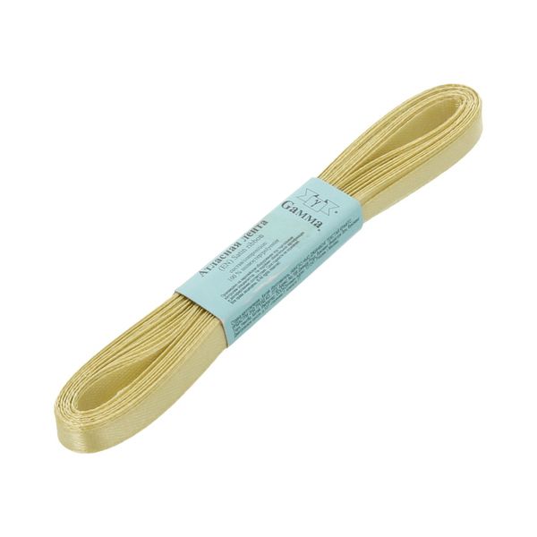 Лента атласная 1-сторонняя 6.0 мм / 10 шт по 5.4 метра, №096 бл.хаки, Gamma AL-6P