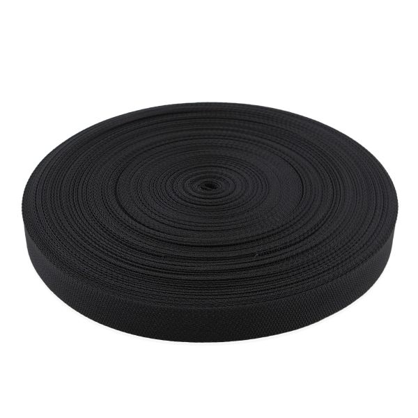 Стропа (ременная лента) 25 мм / 50 метров, толщ. 1.0 мм, [17 г/пог.м], 100% п/э, 005 черный