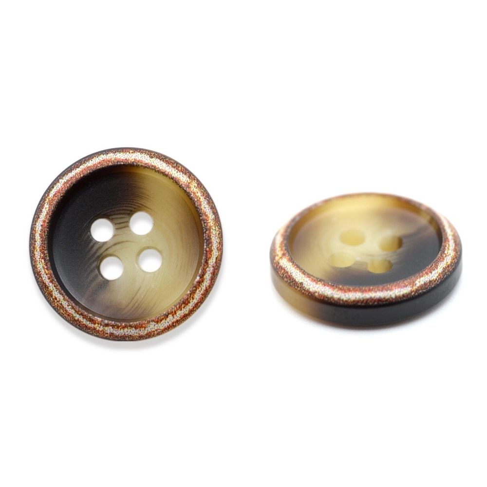 Пуговицы 4 прокола 24L (15мм), (Brown (коричневый)), 48 шт