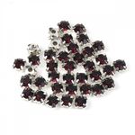 Стразы пришивные в цапах стекло MS.494.F, цв. т.фиолетовый 6 мм, уп. 720 шт