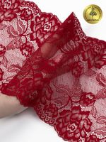 Кружево бельевое эластичное 180 мм / 3 метра, TBY.L838, цв.101 темно-красный