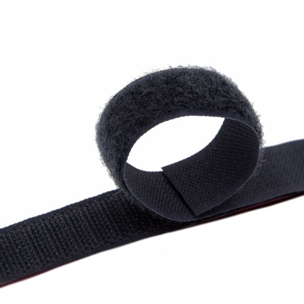 Лента контактная липучка фасовка (велкро) пришивная 20 мм / 25 см, 58 мокр.асфальт, ПАРА (крючок+петля), Hobby&Pro, качество 