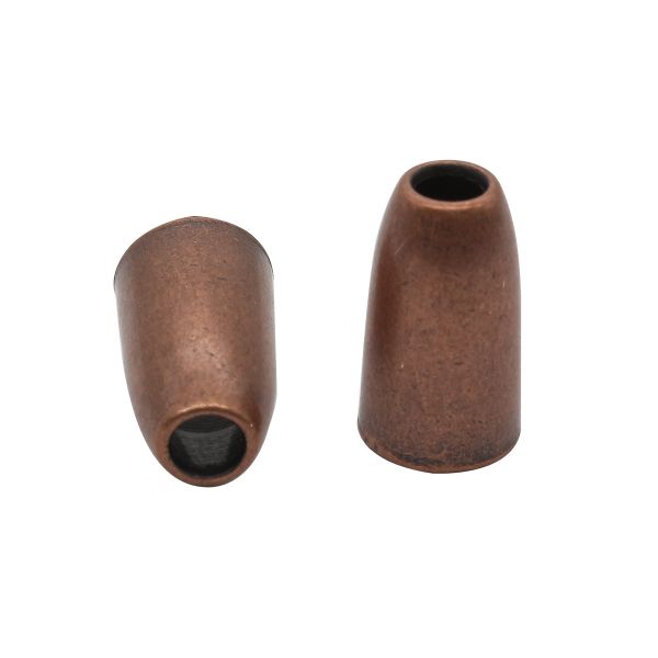 Наконечник для шнура металл колокол ⌀3,5/6,5 мм, 14х8 мм, мет. цв.медь, 20 шт