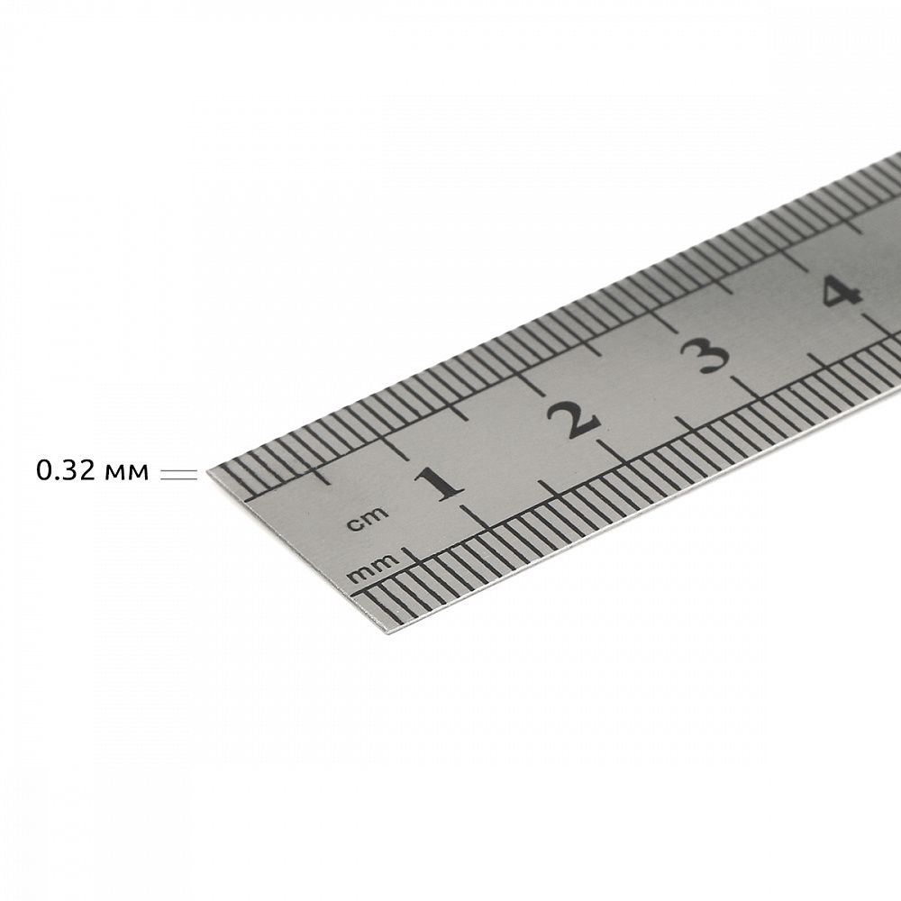 Линейка стальная Maxwell 15 см / 0.32 мм, MAX.8110 ПВХ чехол