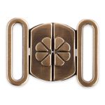 Застежки для купальника (бикини) металл 24х17 мм, 10 шт, №12 шлифованная бронза, Gamma GB 1303