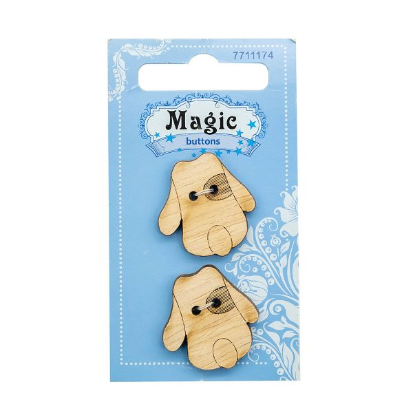 Украшения декоративные пуговицы Собака, 2 шт, Magic Buttons LW775-V45