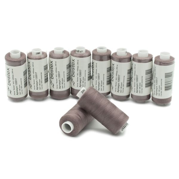 Нитки швейные бытовые Bestex 40/2, 365 м (400 ярд) / 10 кат., 286 серо-лиловый