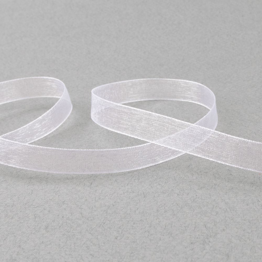 Лента капроновая (органза) 10.0 мм / 22.8±1 метра, 001 белый, Blitz OR-10