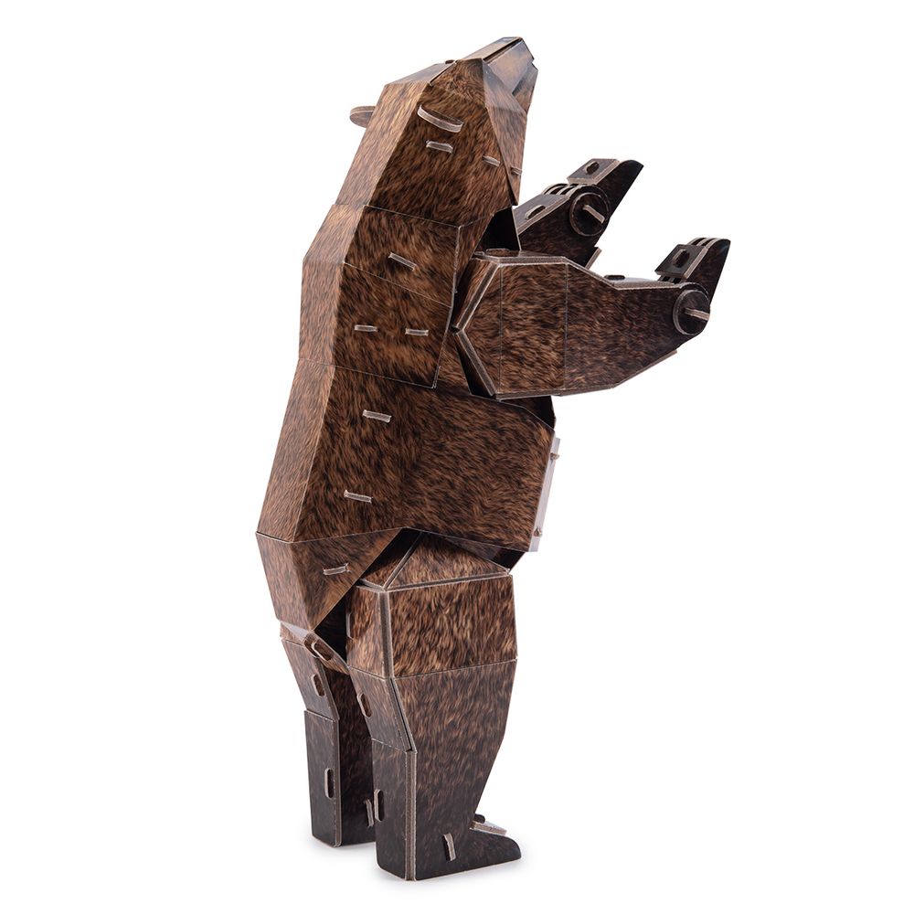 Пазл объемный 3D, 77 элементов, Серия Животные, Бурый медведь, Rezark ANM-03