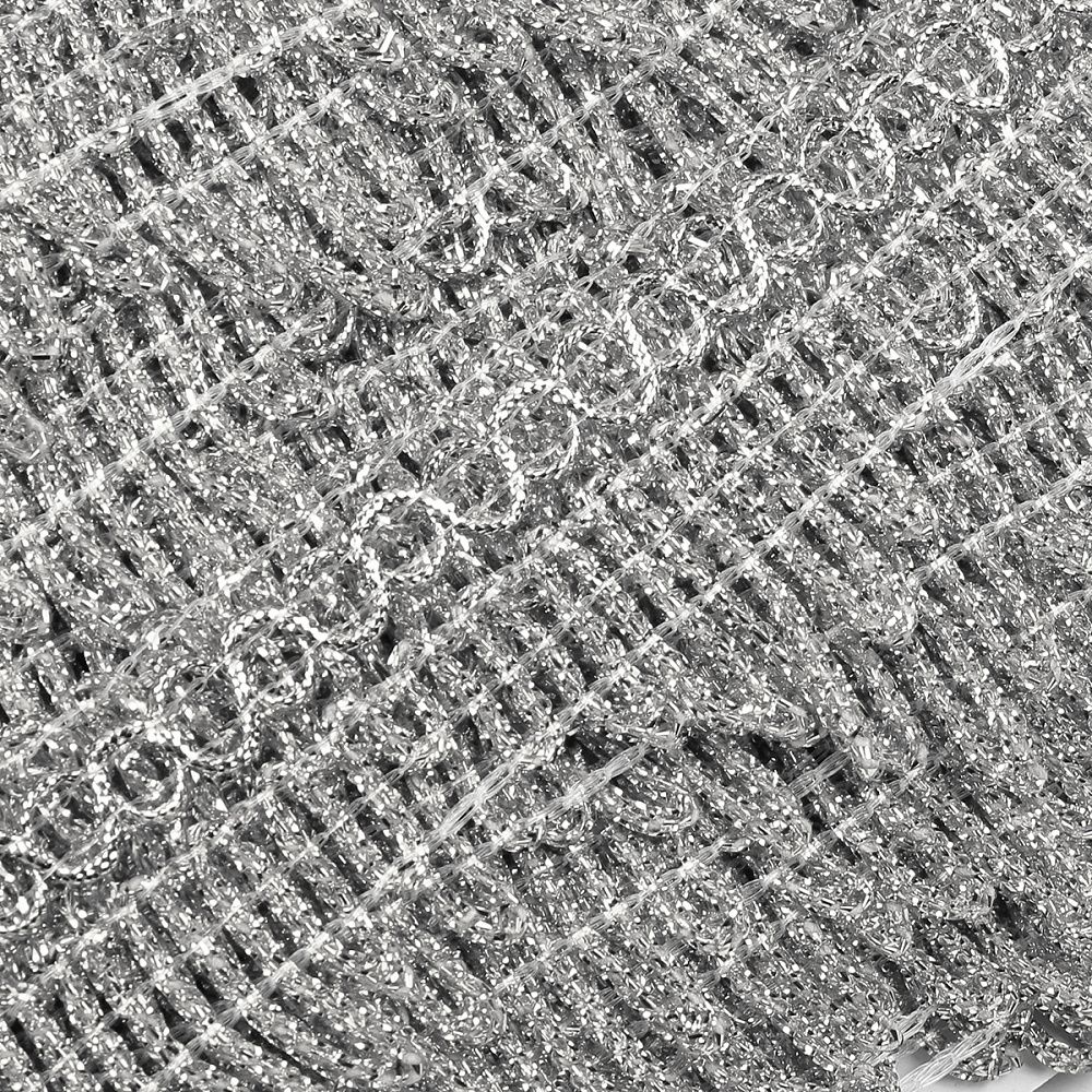 Тесьма отделочная 40 мм, 13-5061 цв.серебро уп.13.71м