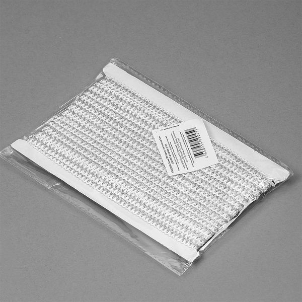 Тесьма Шанель плетеная 8 мм, 0384-0017 цв.серебро уп.9м