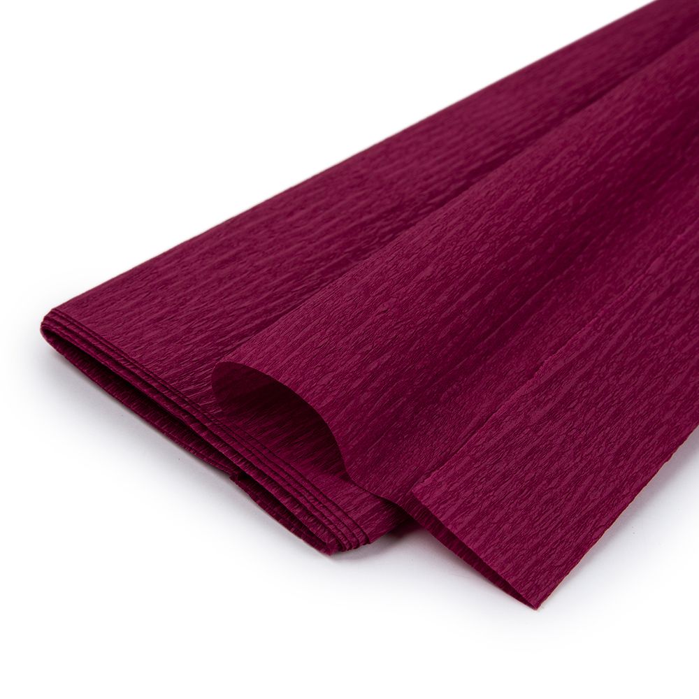 Крепированная бумага 20 г/м², 50 см / 2 метра, 5 шт, 02 вишневый, Blumentag REP-43