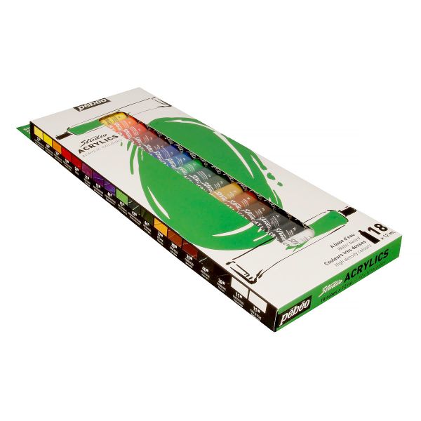 Краска акриловая набор Studio Acrylics 18 цв. 12 мл, Pebeo