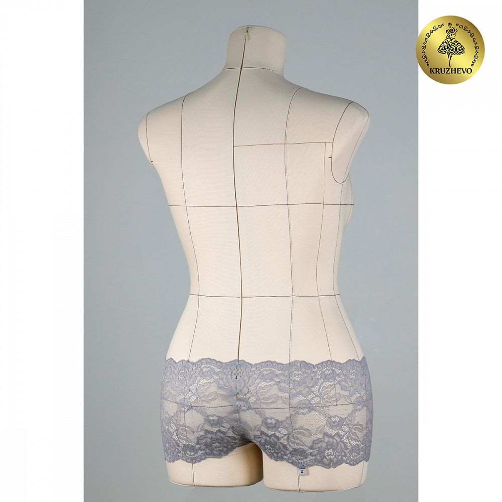 Кружево эластичное (стрейч) L838 180мм цв.17 серый, 25м, Kruzhevo