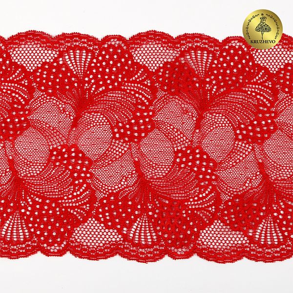 Кружево бельевое эластичное 195 мм / 3 метра, TBY.30211, цв.100 красный