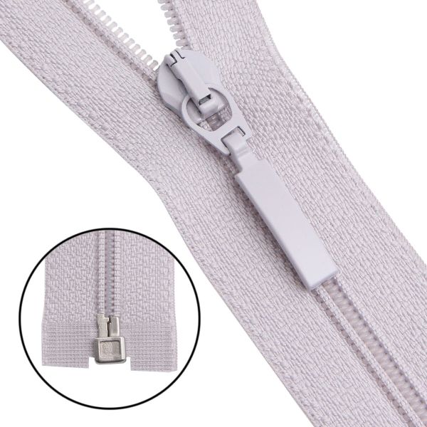 Молния спираль (витая) Arta Т5 (5 мм) 1 зам., разъем., 50 см, цв. 154 св.серый, уп.5 шт