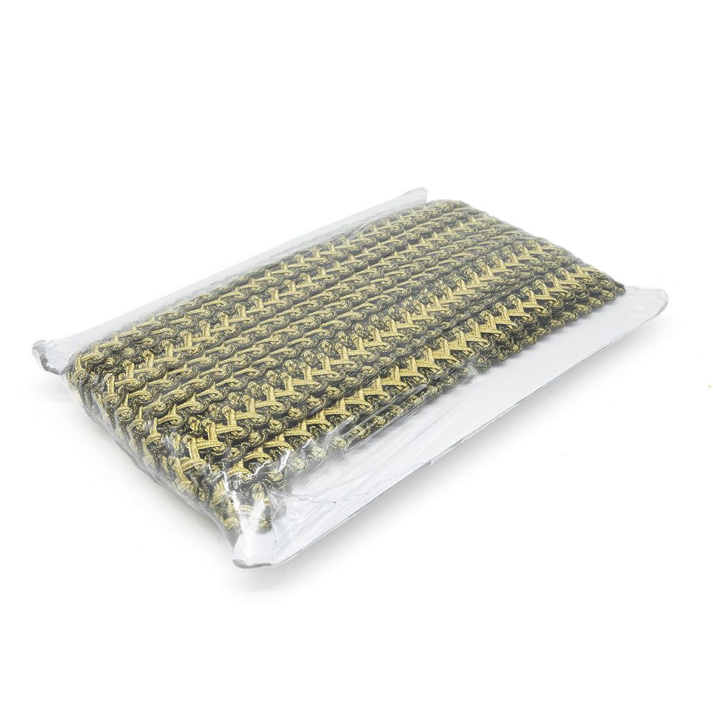 Тесьма 20 мм / 25 метров, 05 черн. /золото, 23-2508