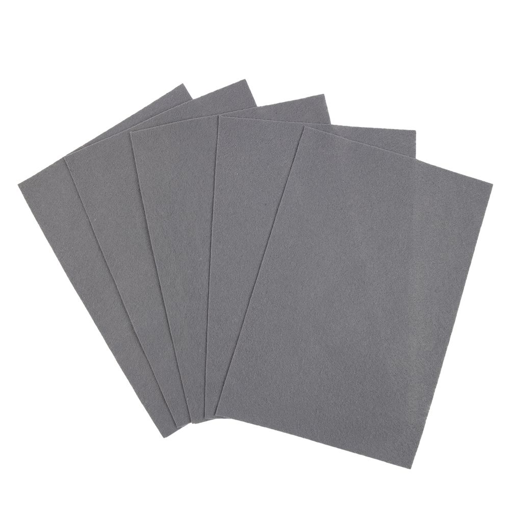 Фетр листовой 1 мм, 20х30 см, 5 шт, 105 серый, Blitz FKC10-20/30