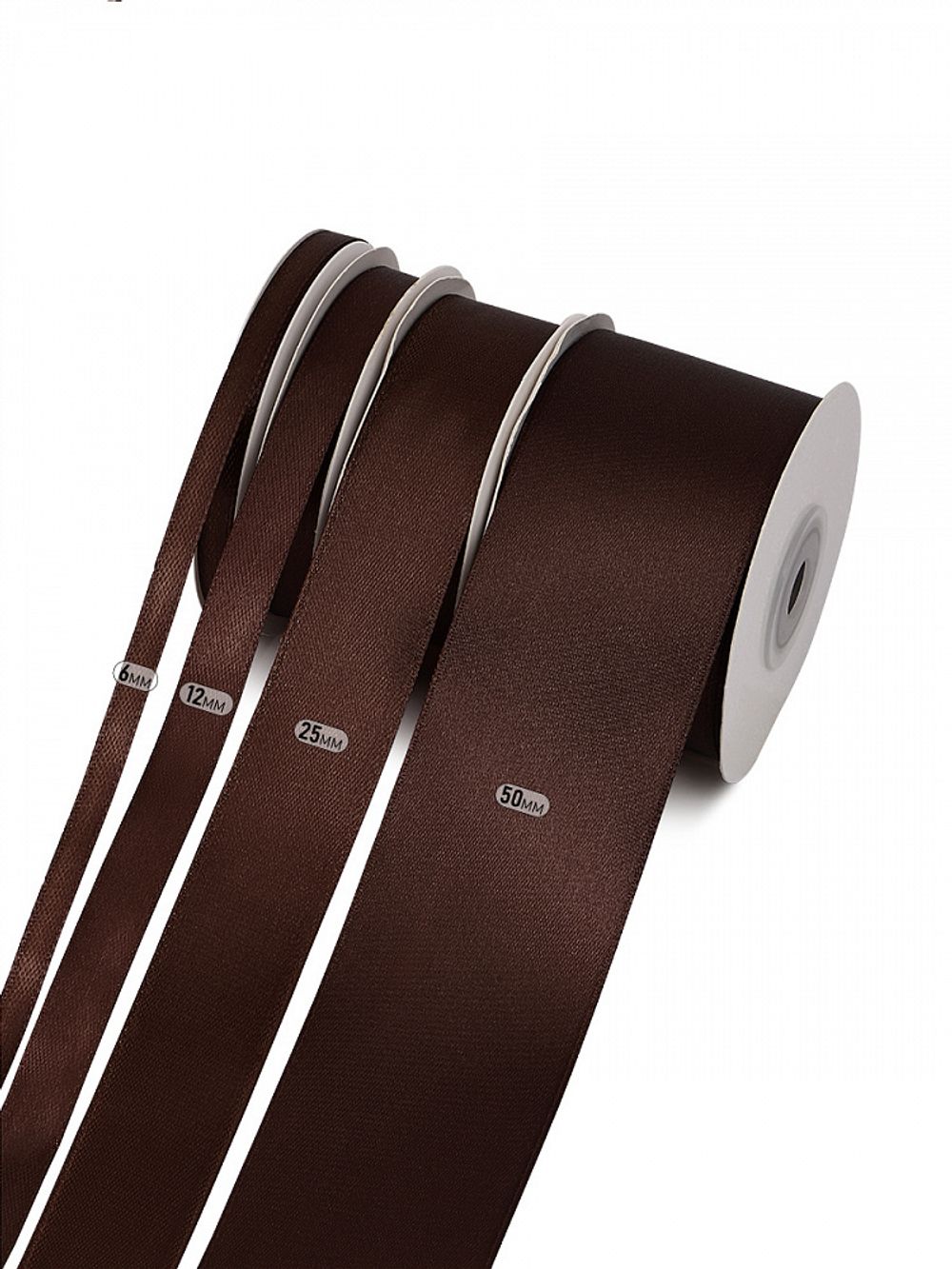 Лента атласная 1-сторонняя 50.0 мм / 22.5±1 метра, 3139 т.коричневый, Magic4Hobby