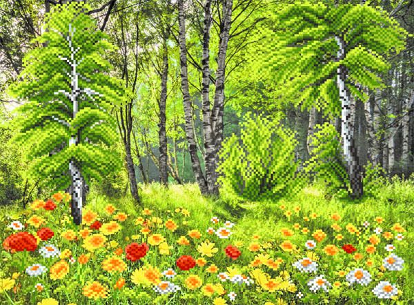 Рисунок для вышивания Матренин Посад (шелк), 37х49 -4145 Березовая роща