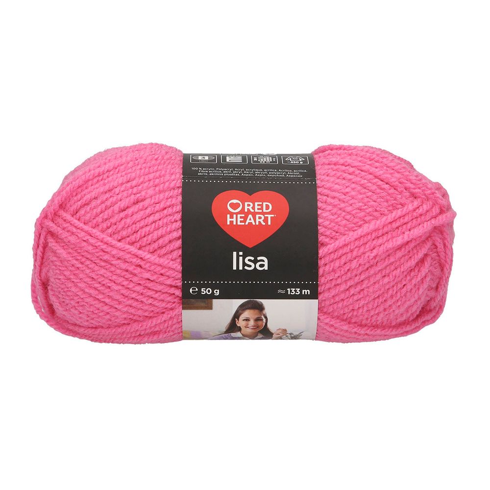 Пряжа Red Heart (Рэд Харт) Lisa / уп.10 мот. по 50 г, 133м, 08305 конфетка