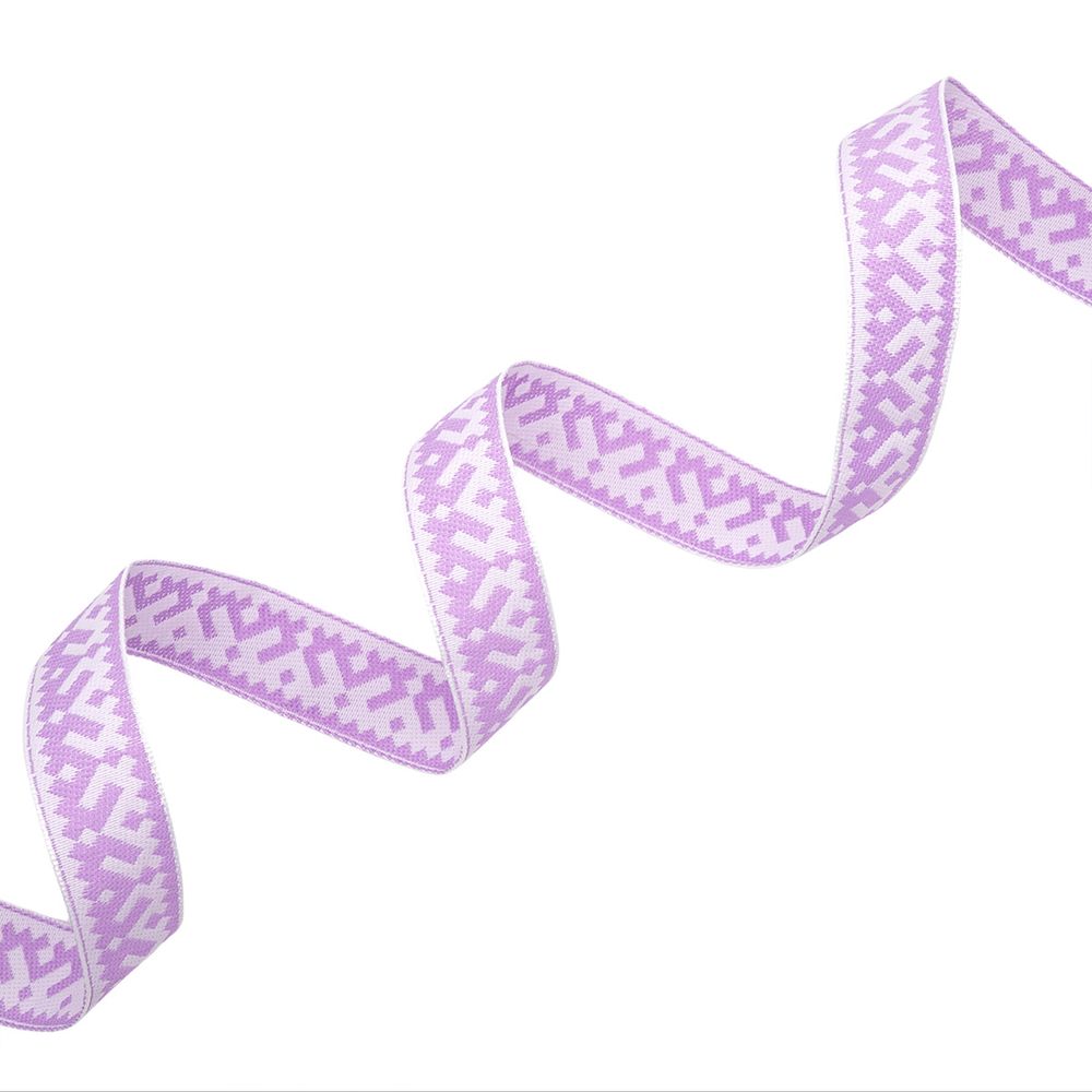 Лента (тесьма) жаккардовая 24.0 мм / 25 метров, Славянский орнамент Оберег, рис.9674, белый/сиреневый, С3772Г17