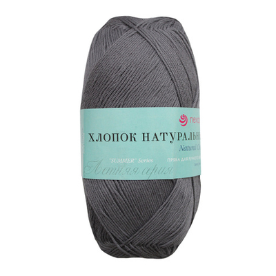 Пряжа Пехорка Хлопок натуральный Кабле / уп.5 мот. по 100 г, 425 м, 393 св.маренго