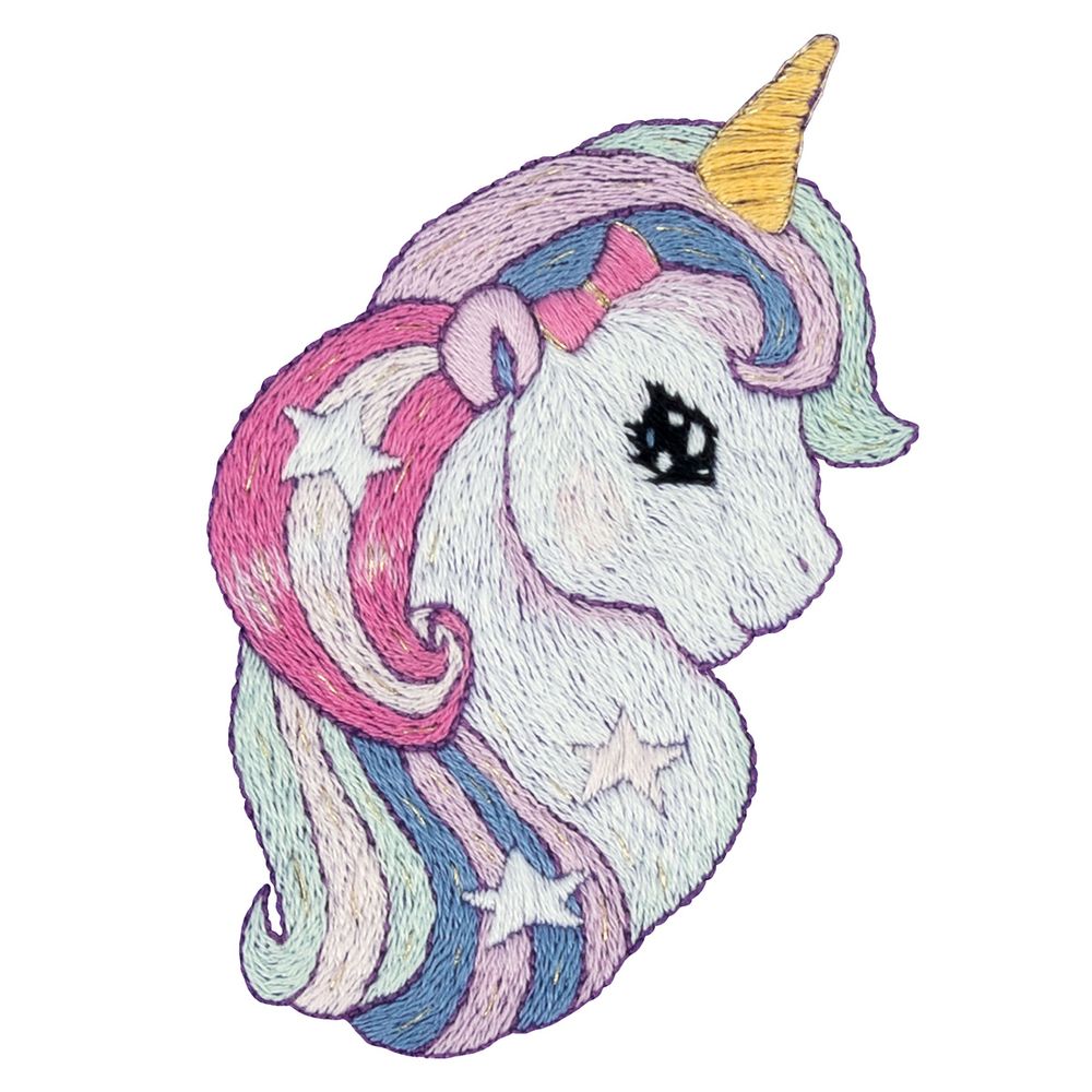 Набор для вышивания нитками Panna Живая картина JK-2370, Единорожка, 6.5х9.5 см