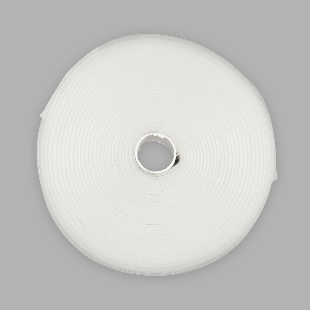 Лента (тесьма) шторная: сборка бантовая (1:2.7) 40 мм / 50 метров, (1 ряд петель, 2 шнура), прозрачный, 0С795ПЭ-Р8275